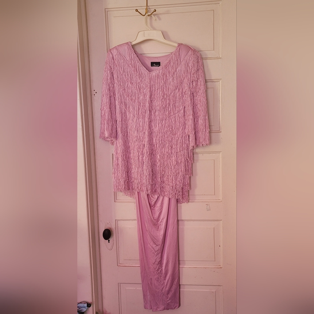 Nightworks Light Pink Flapper Dress/Shirt With Pants, Vintage!
